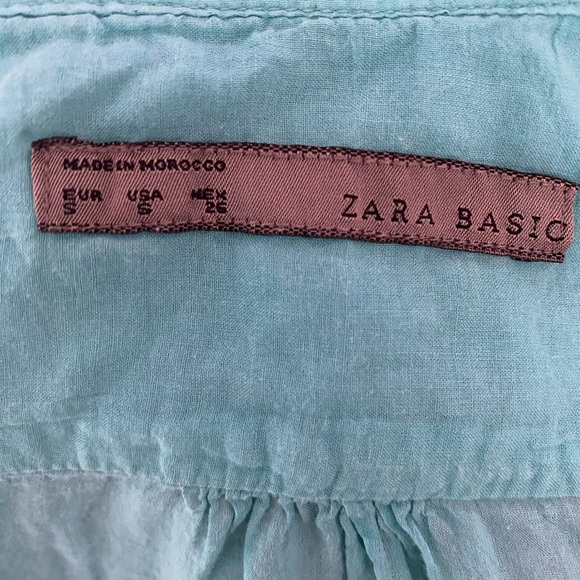 Zara Ruffled Turquoise Blouse - Picture 5 of 5